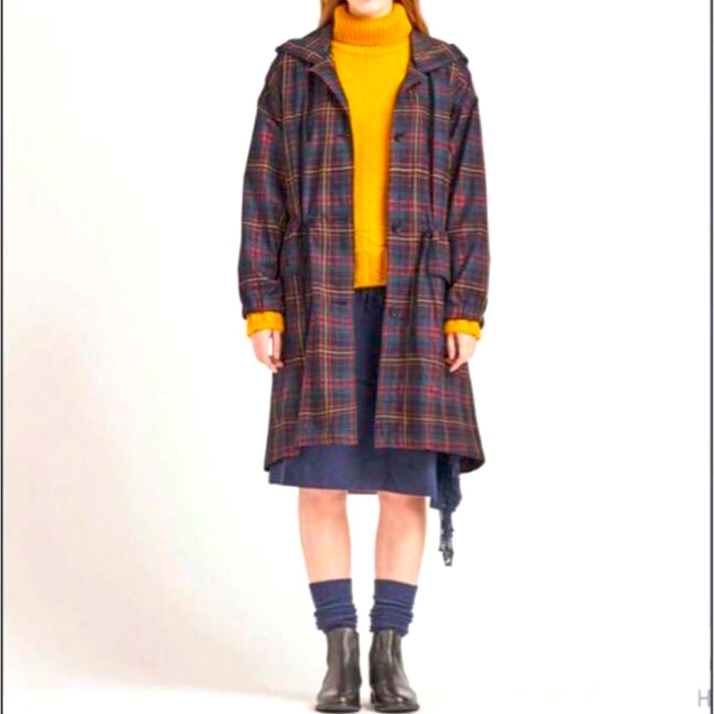 JW ANDERSON Multicolor Plaid Trench Coat